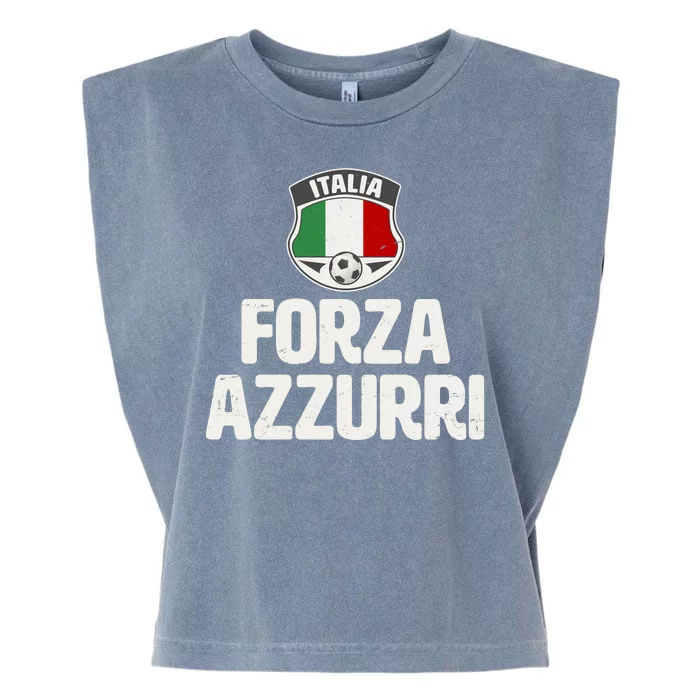 Forza Azzurri Italia Italy Football Soccer Garment-Dyed Women's Muscle Tee