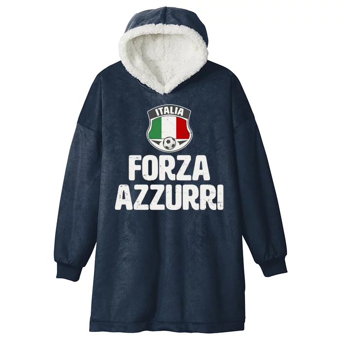 Forza Azzurri Italia Italy Football Soccer Hooded Wearable Blanket