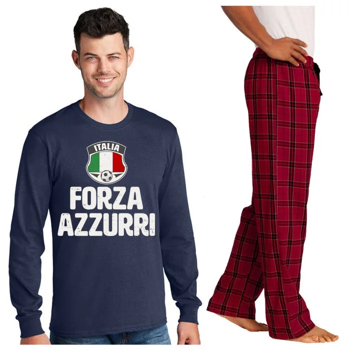 Forza Azzurri Italia Italy Football Soccer Long Sleeve Pajama Set