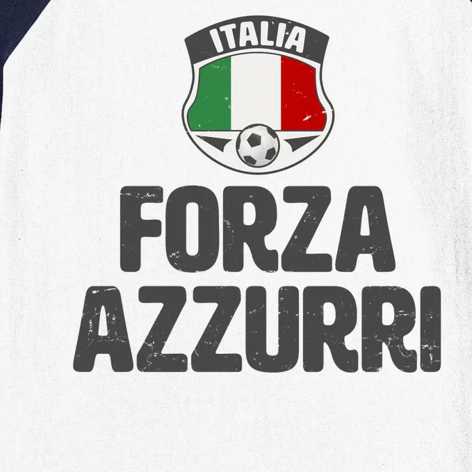 Forza Azzurri Italia Italy Football Soccer Baseball Sleeve Shirt