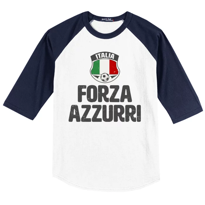 Forza Azzurri Italia Italy Football Soccer Baseball Sleeve Shirt