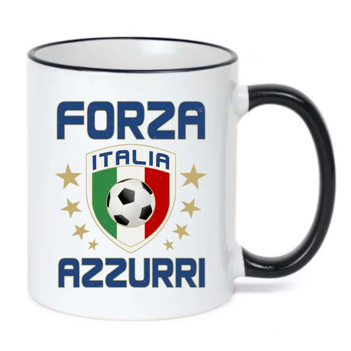 Forza Azzurri Italia Italy Shield Logo Soccer Team Black Color Changing Mug