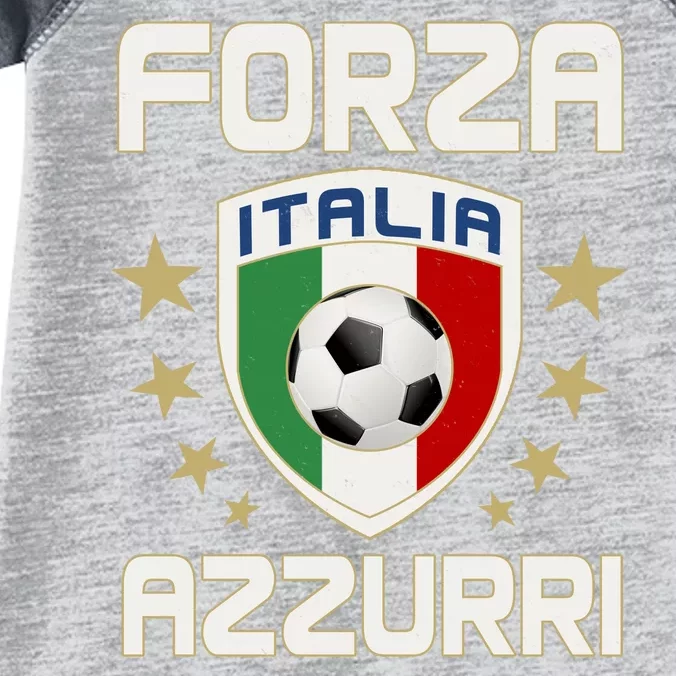 Forza Azzurri Italia Italy Shield Logo Soccer Team Infant Baby Jersey Bodysuit