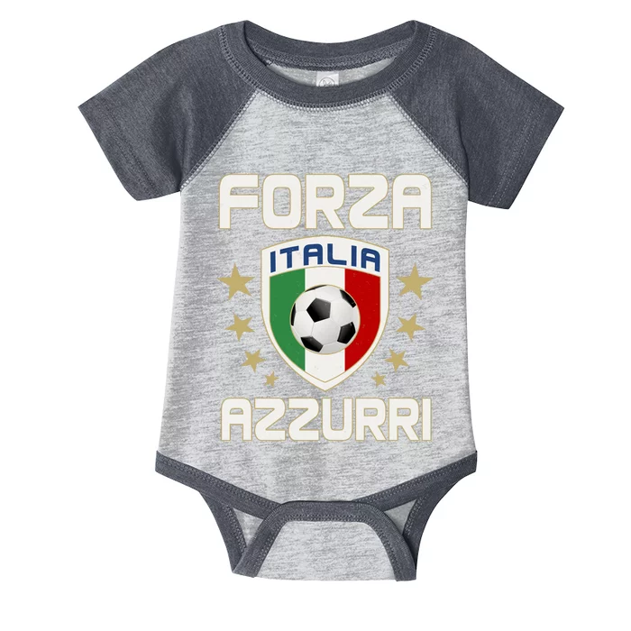 Forza Azzurri Italia Italy Shield Logo Soccer Team Infant Baby Jersey Bodysuit