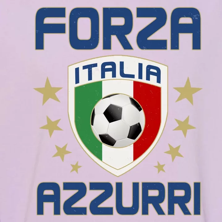 Forza Azzurri Italia Italy Shield Logo Soccer Team Garment-Dyed Sweatshirt