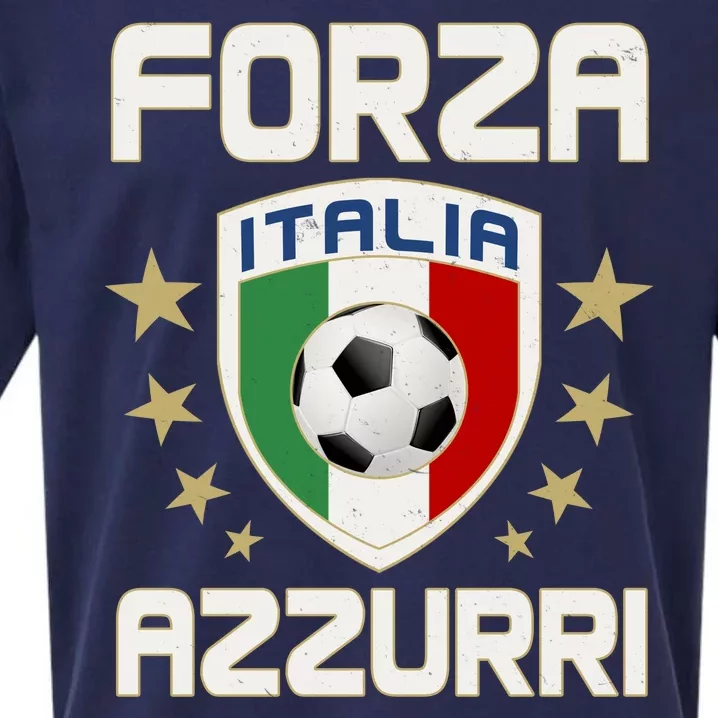 Forza Azzurri Italia Italy Shield Logo Soccer Team Sueded Cloud Jersey T-Shirt