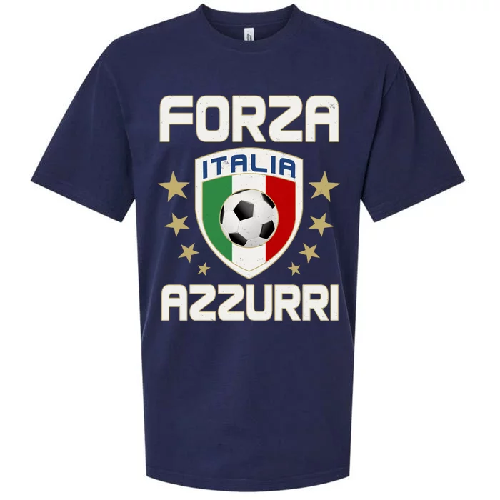 Forza Azzurri Italia Italy Shield Logo Soccer Team Sueded Cloud Jersey T-Shirt