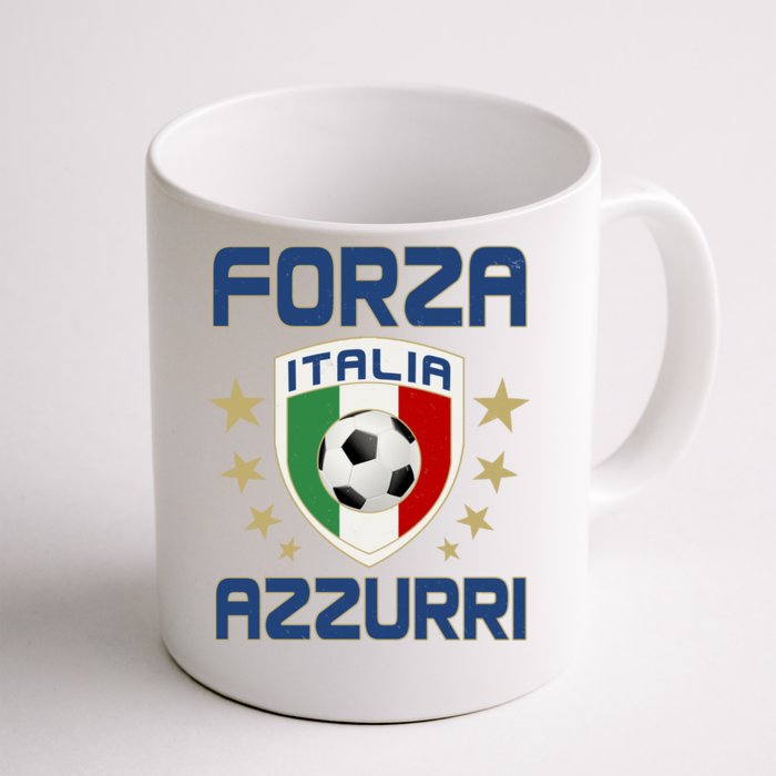 Forza Azzurri Italia Italy Shield Logo Soccer Team Front & Back Coffee Mug