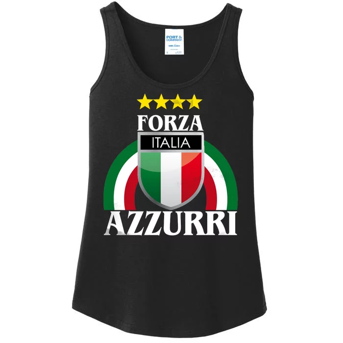 Forza Azzurri Italia Soccer Italian Team Flag 2021 Ladies Essential Tank