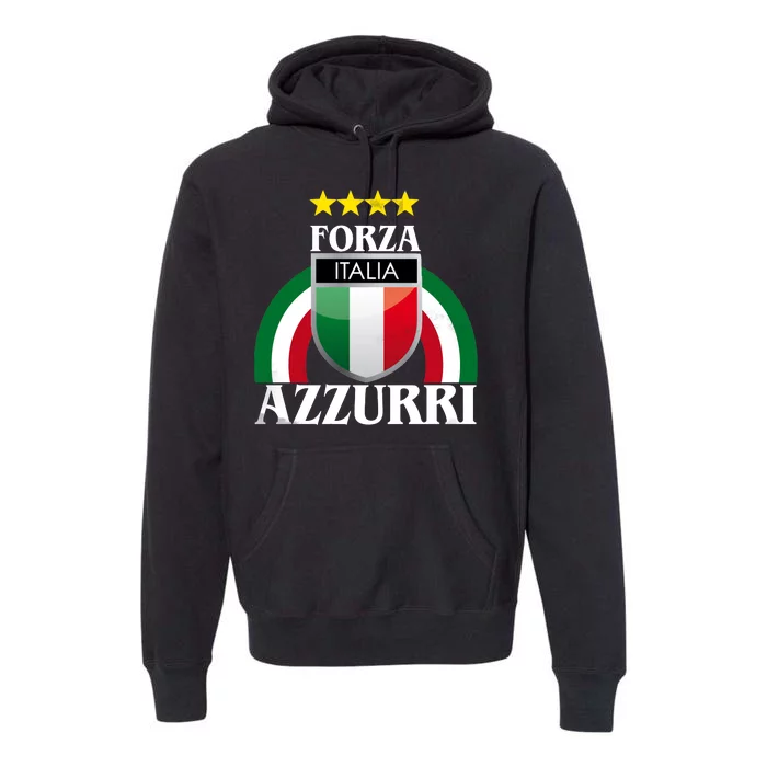 Forza Azzurri Italia Soccer Italian Team Flag 2021 Premium Hoodie