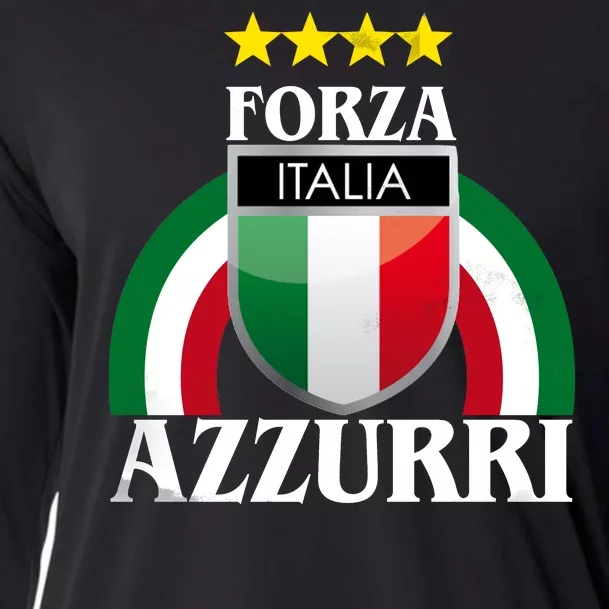 Forza Azzurri Italia Soccer Italian Team Flag 2021 Cooling Performance Long Sleeve Crew