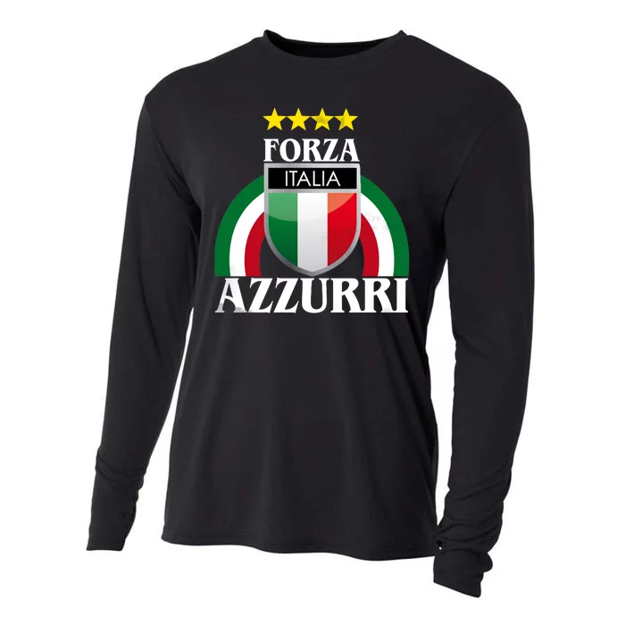 Forza Azzurri Italia Soccer Italian Team Flag 2021 Cooling Performance Long Sleeve Crew