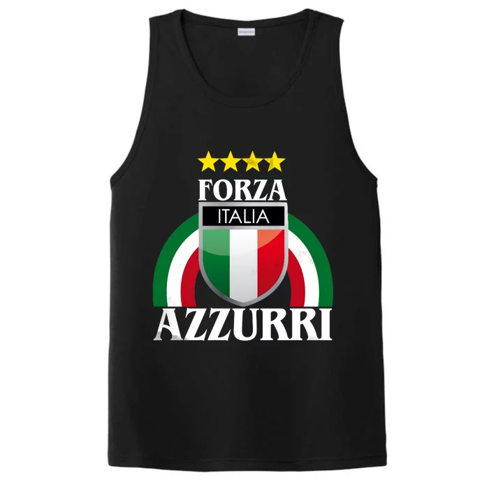 Forza Azzurri Italia Soccer Italian Team Flag 2021 Performance Tank