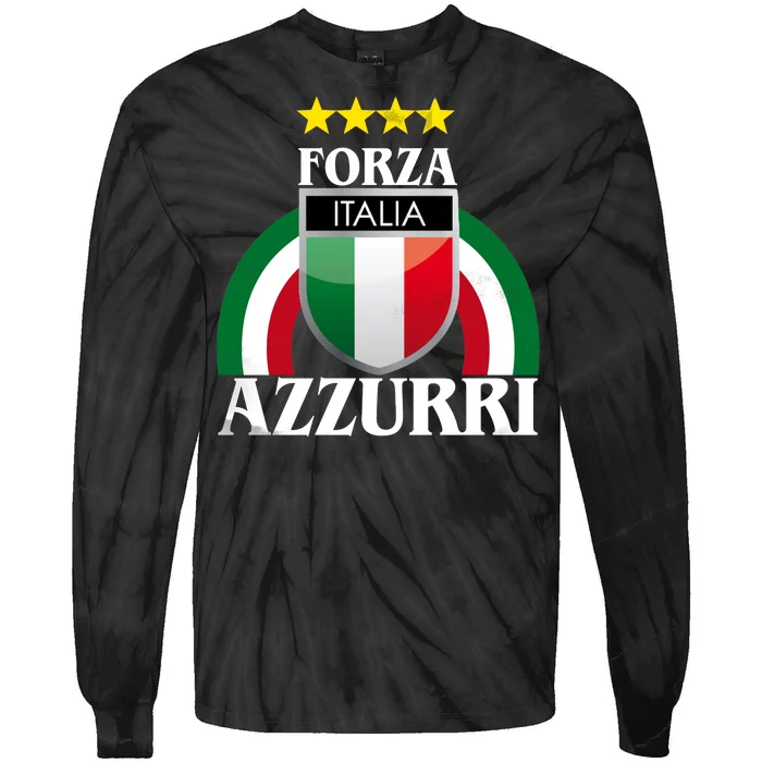 Forza Azzurri Italia Soccer Italian Team Flag 2021 Tie-Dye Long Sleeve Shirt