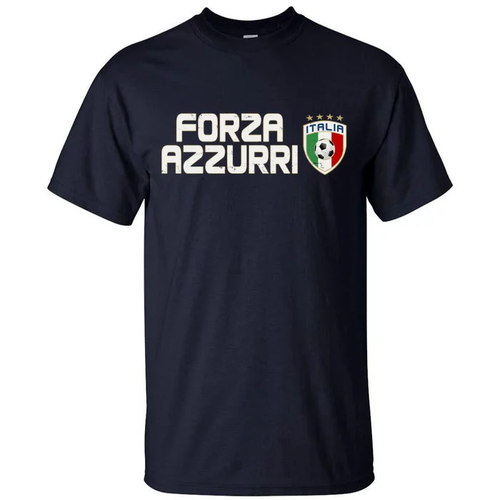 Forza Azzurri Italy Italia Soccer Team Fan Logo Tall T-Shirt