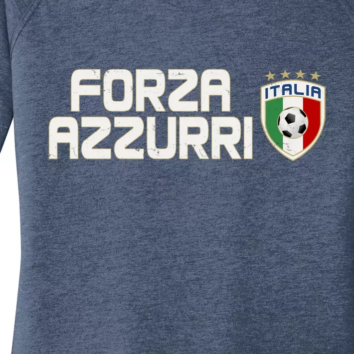 Forza Azzurri Italy Italia Soccer Team Fan Logo Women's Perfect Tri Tunic Long Sleeve Shirt