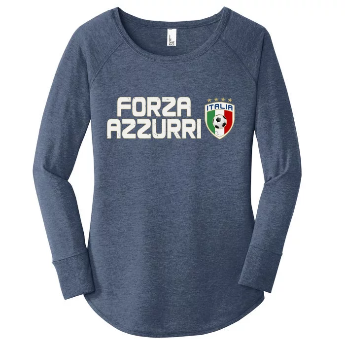 Forza Azzurri Italy Italia Soccer Team Fan Logo Women's Perfect Tri Tunic Long Sleeve Shirt