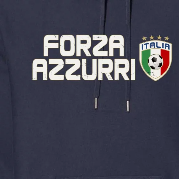 Forza Azzurri Italy Italia Soccer Team Fan Logo Premium Hoodie