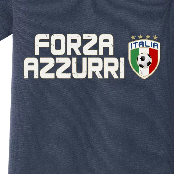 Forza Azzurri Italy Italia Soccer Team Fan Logo Baby Bodysuit