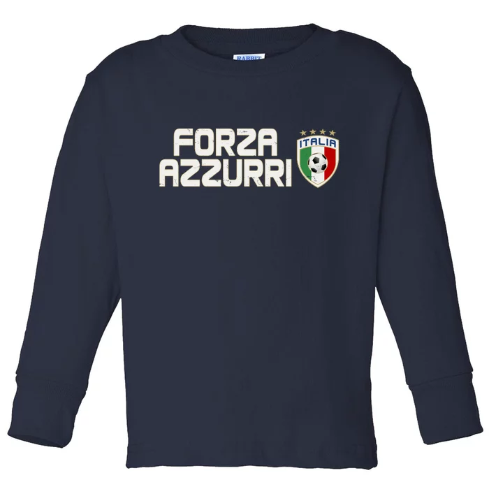 Forza Azzurri Italy Italia Soccer Team Fan Logo Toddler Long Sleeve Shirt