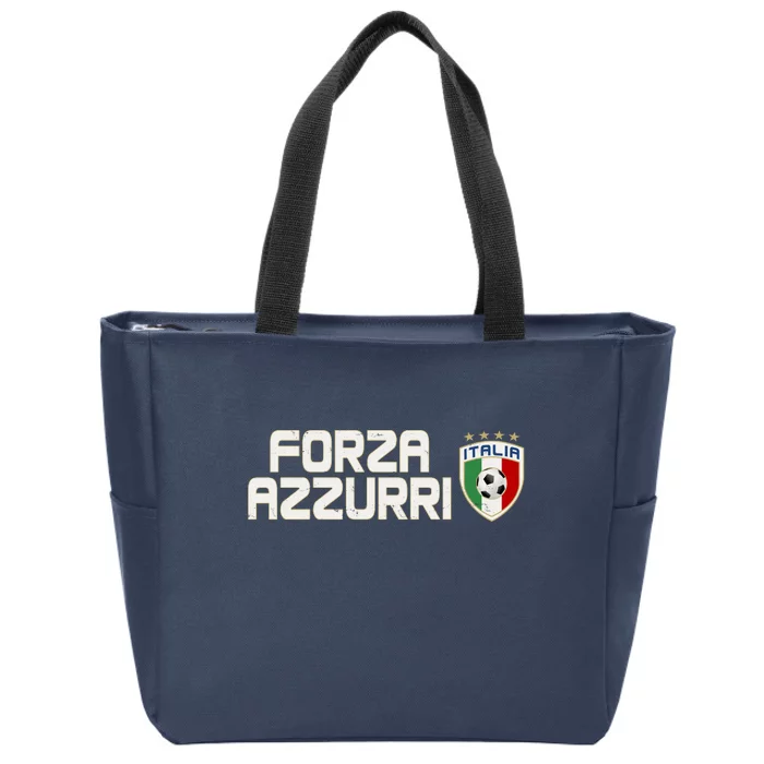 Forza Azzurri Italy Italia Soccer Team Fan Logo Zip Tote Bag