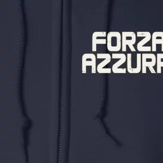 Forza Azzurri Italy Italia Soccer Team Fan Logo Full Zip Hoodie