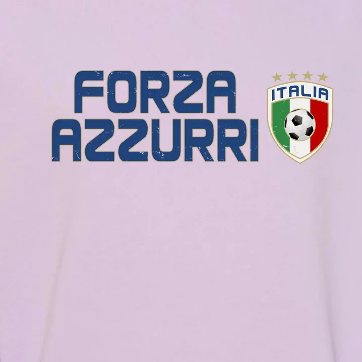 Forza Azzurri Italy Italia Soccer Team Fan Logo Garment-Dyed Sweatshirt