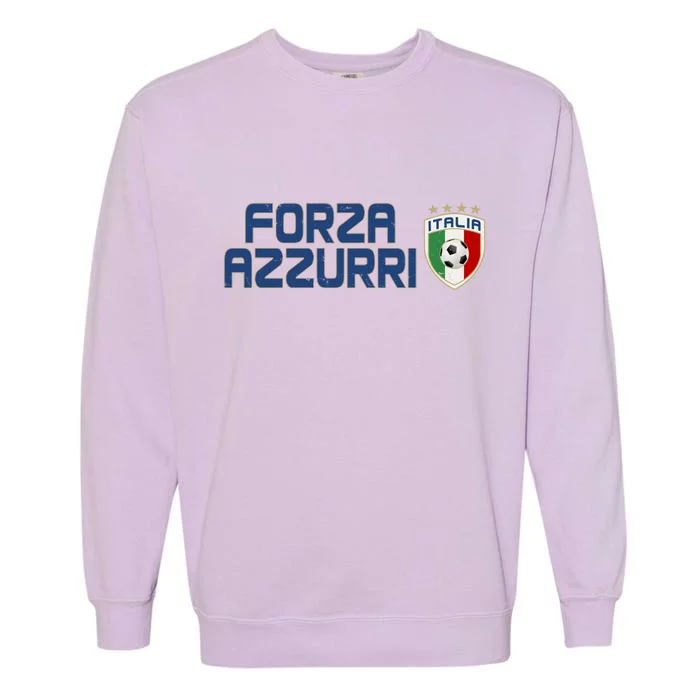 Forza Azzurri Italy Italia Soccer Team Fan Logo Garment-Dyed Sweatshirt