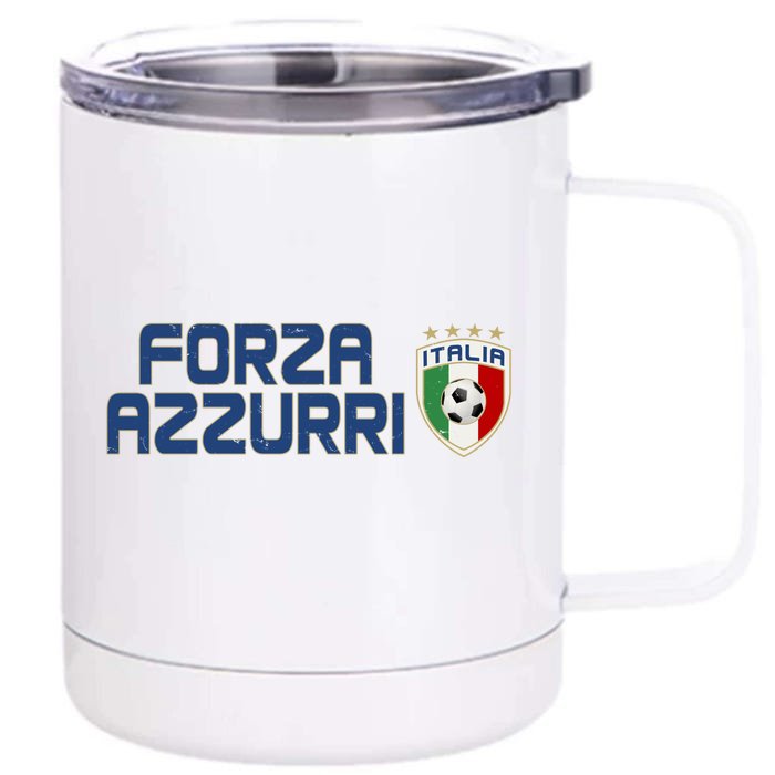 Forza Azzurri Italy Italia Soccer Team Fan Logo Front & Back 12oz Stainless Steel Tumbler Cup