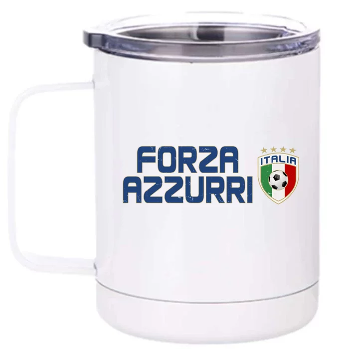 Forza Azzurri Italy Italia Soccer Team Fan Logo Front & Back 12oz Stainless Steel Tumbler Cup