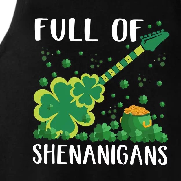 Full Of Shenanigans Saint Patrick's Day Lover Gift For Musician Guitar Player Ladies Tri-Blend Wicking Tank