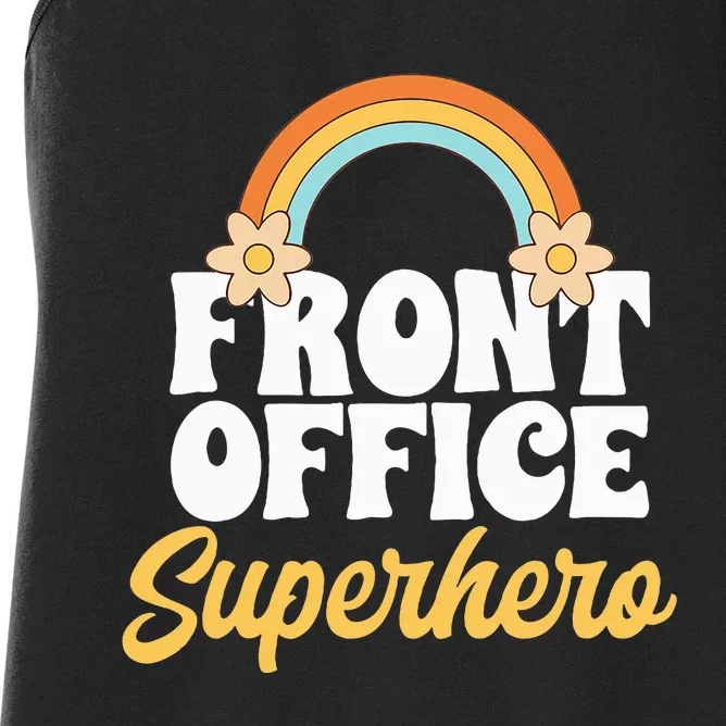 Front Office Superhero Secretary Administrative Assistant Women's Racerback Tank