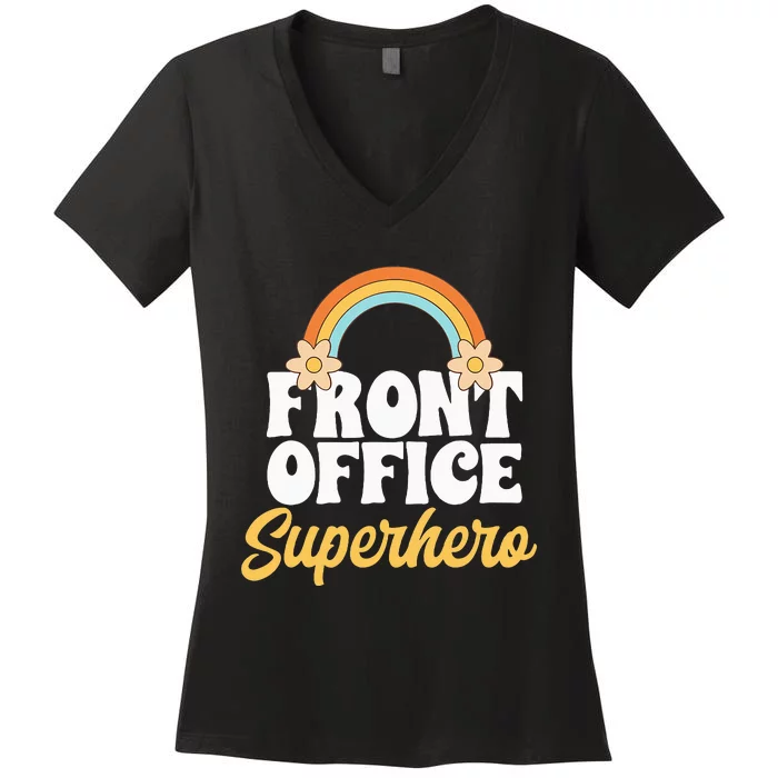 Front Office Superhero Secretary Administrative Assistant Women's V-Neck T-Shirt