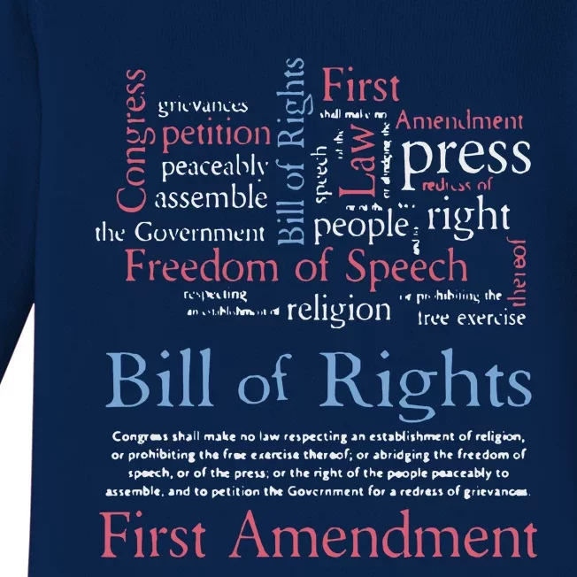 Freedom Of Speech American Bill Of Rights 1st Amendment Baby Long Sleeve Bodysuit