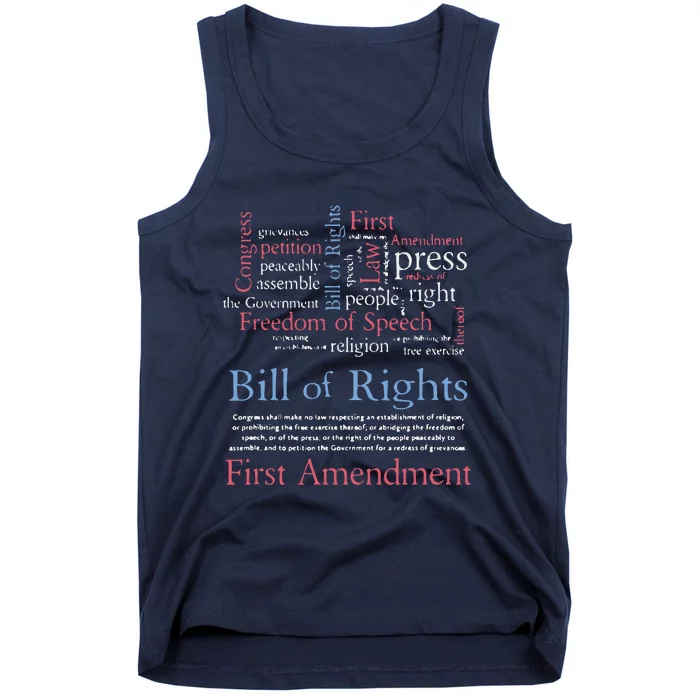 Freedom Of Speech American Bill Of Rights 1st Amendment Tank Top