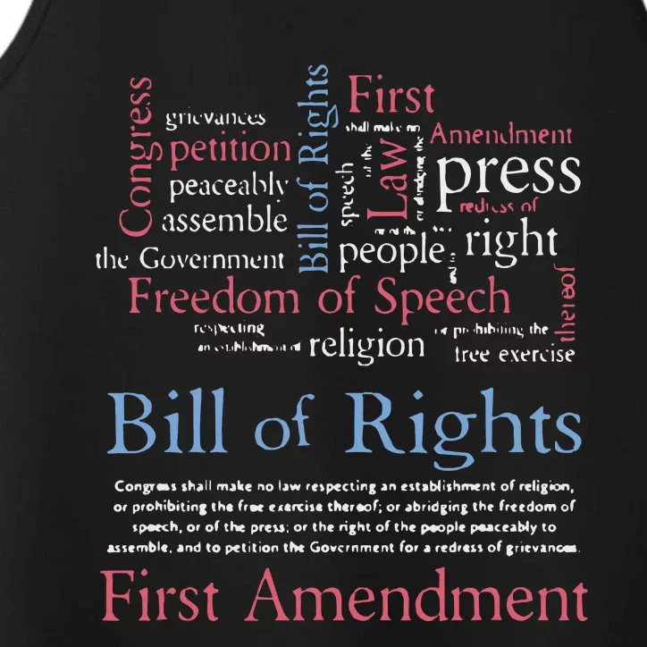 Freedom Of Speech American Bill Of Rights 1st Amendment Performance Tank