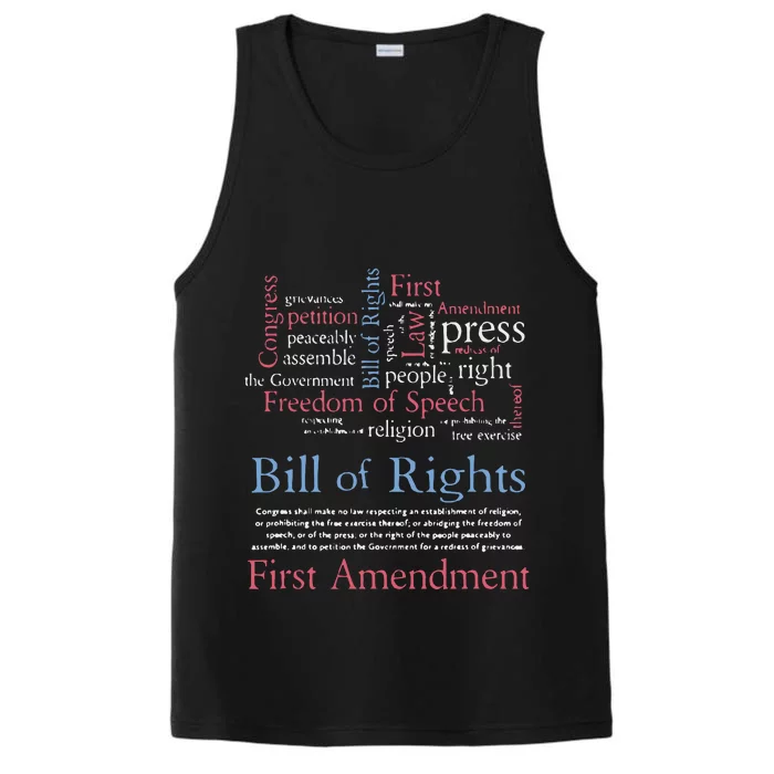 Freedom Of Speech American Bill Of Rights 1st Amendment Performance Tank