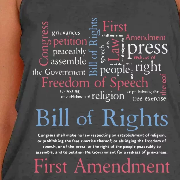 Freedom Of Speech American Bill Of Rights 1st Amendment Women's Knotted Racerback Tank