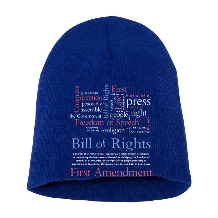 Freedom Of Speech American Bill Of Rights 1st Amendment Short Acrylic Beanie