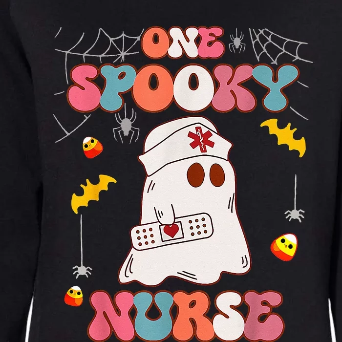 Funny One Spooky Nurse Halloween RN Boo Boo Crew Witch Ghost Womens California Wash Sweatshirt