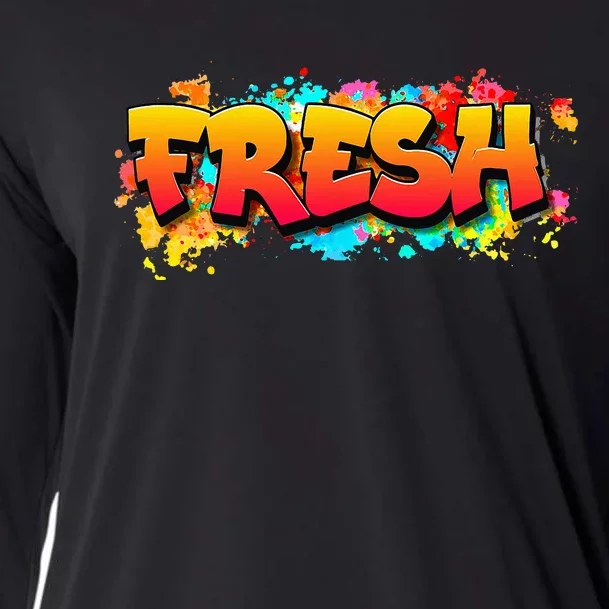 Fresh Old School Graffiti Style Funny Graffiti Graphic Cooling Performance Long Sleeve Crew