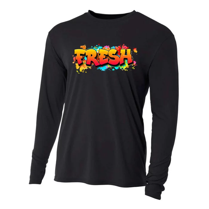 Fresh Old School Graffiti Style Funny Graffiti Graphic Cooling Performance Long Sleeve Crew