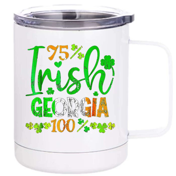 Full Of Shenanigans St Patrick's Day Orca Fish Clovers Front & Back 12oz Stainless Steel Tumbler Cup