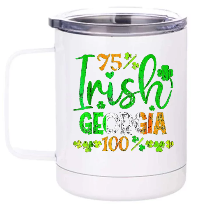 Full Of Shenanigans St Patrick's Day Orca Fish Clovers Front & Back 12oz Stainless Steel Tumbler Cup