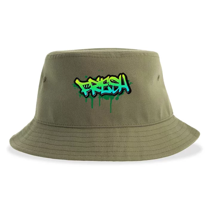 Fresh Old School Graffiti Style Funny Graffiti Graphic Sustainable Bucket Hat