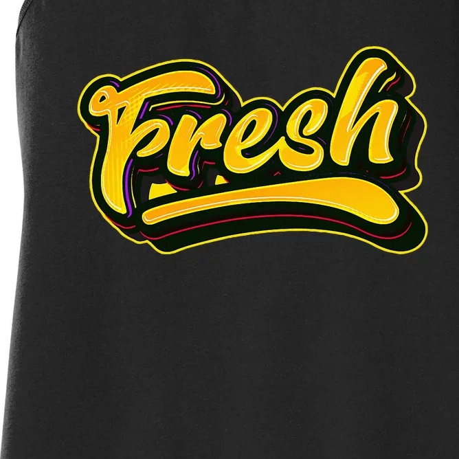 Fresh Old School Graffiti Style Funny Graffiti Graphic Women's Racerback Tank