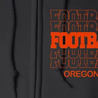 Football Oregon State In Modern Stacked Lettering Full Zip Hoodie