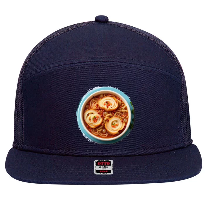 French Onion Soup 7 Panel Mesh Trucker Snapback Hat