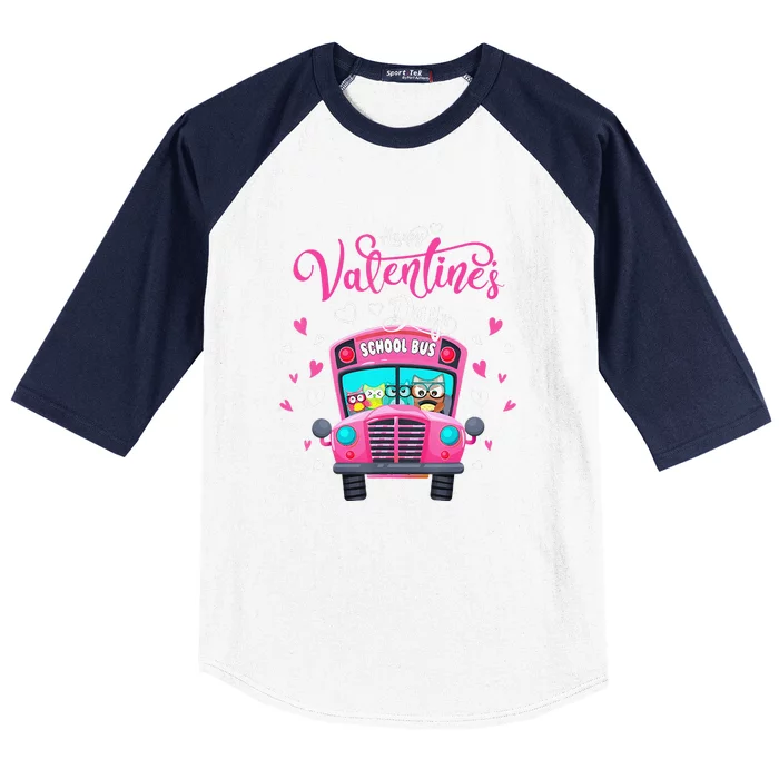 Funny Owls School Bus Driver Happy Valentines Day Baseball Sleeve Shirt