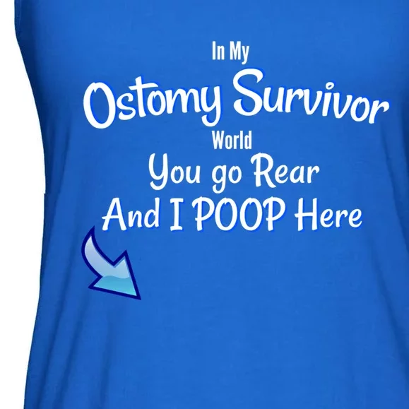 Funny Ostomy Survivor I Poop Here Stoma Bag Colon Cancer Gift Ladies Essential Flowy Tank